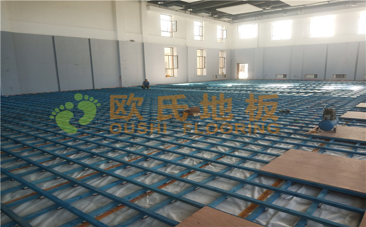 新疆沙雅縣順北油田籃球館木地板案例—?dú)W氏運(yùn)動(dòng)木地板廠家