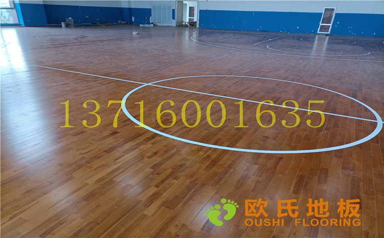 江蘇宿遷富民路學(xué)校體育館木地板案例-歐氏運動木地板廠家