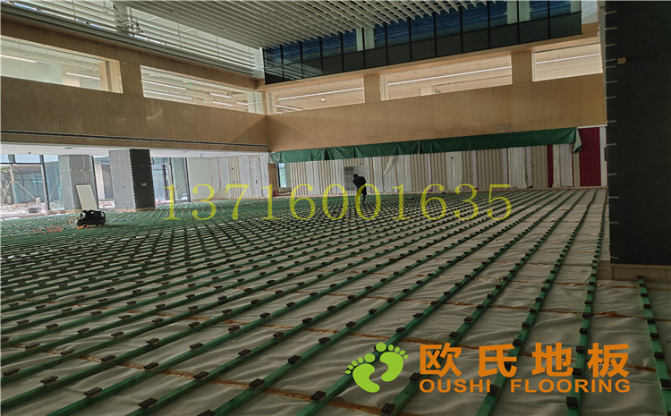 杭州26號地塊商務金融籃球場木地板案例-歐氏運動木地板廠家
